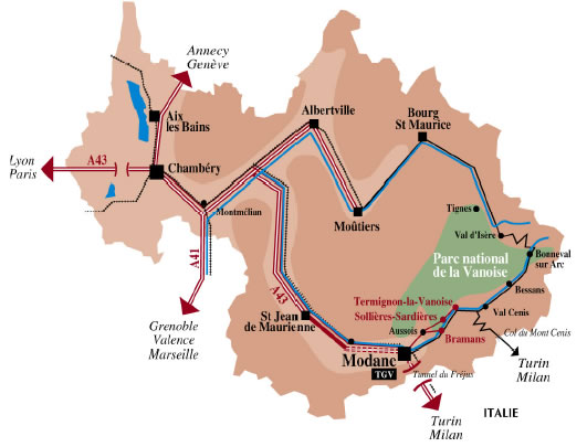 Carte d'accs en Maurienne