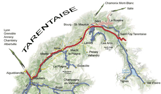 Carte de la tarentaise