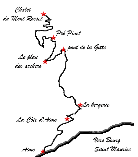 Route d'accs au lac de la Portette