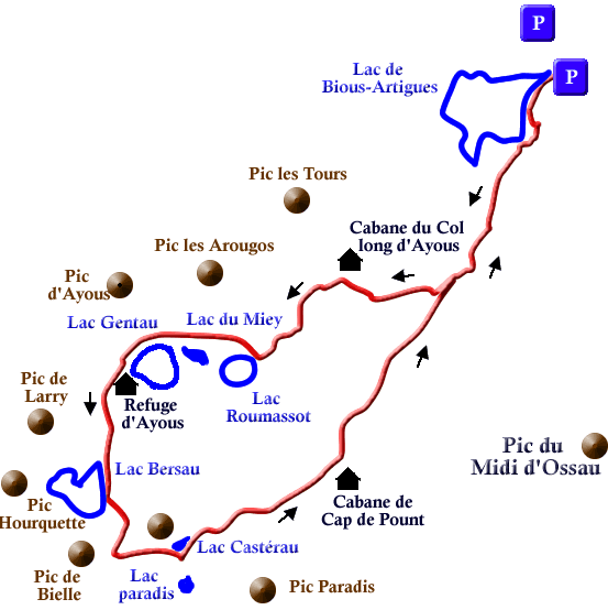 Topo pour le tour des lacs d'Ayous