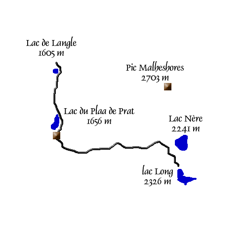 Topo d'accs au lac long et au lac Nre