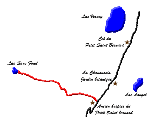 Topo d'accs au lac sans fond en tarentaise