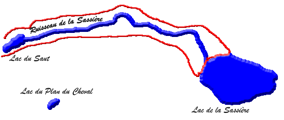 Topo d'accs au lac de la Sassire