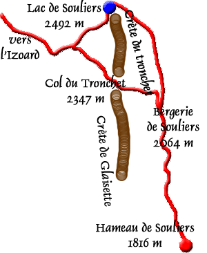 Topo du lac de Souliers