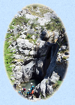 Canyoning dans la cascade