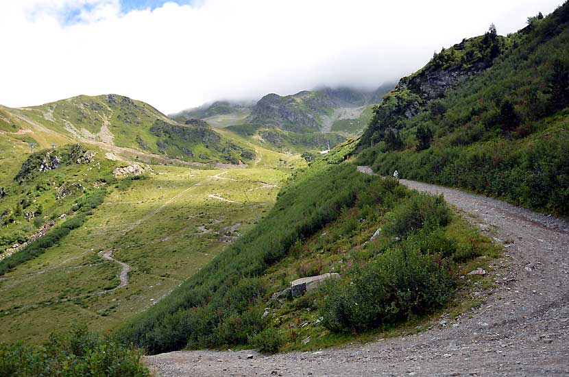 Chemin retour, sur les pistes de ski