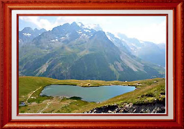 Le lac du Pontet et la Meije