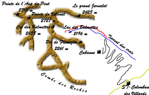 Topo simplifi de la randonne au lac des balmettes