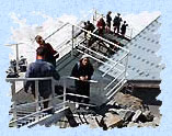 Les escaliers mtalliques pour accder  la table d'orientation