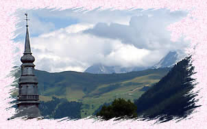 Vue sur le Mont-Blanc depuis le village