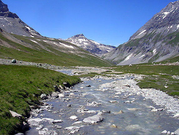 Le ruisseau de la Leisse et au fond le dme de Chassefort