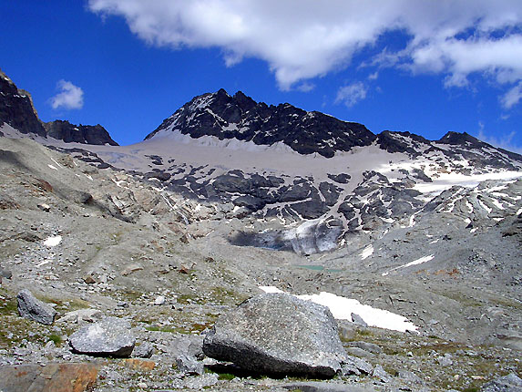 Glaciers des sources de l'Arc et le lac