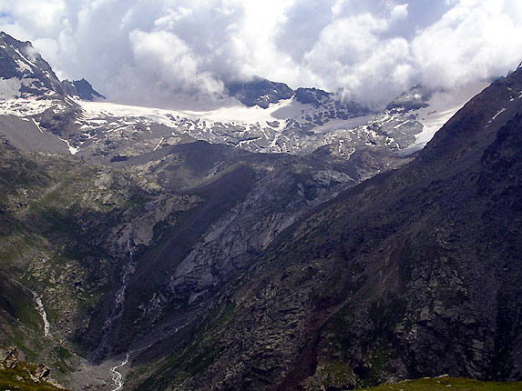 Glaciers des sources de l'arc et Moraine d'accs