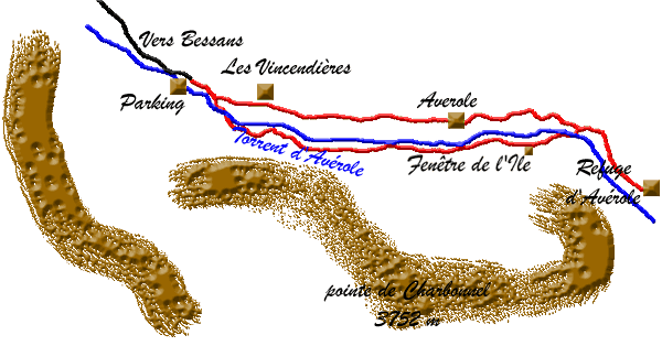 Topo de la balade dans la valle d'Avrole