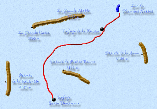 Topo de la balade pour aller au lac du plan des nettes