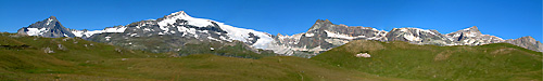 Panorama sur la Vanoise, de la Dent Parrache  la grande Motte