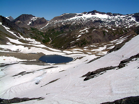 Les restes du glacier de la Jave