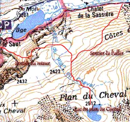 Topo de la randonne au plan du cheval