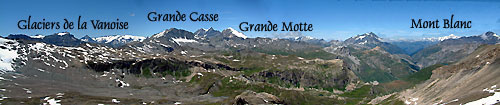 Panorama sur la Vanoise depuis la pointe des fours