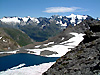 Le lac des Fours ou du Grand Fond, le glacier du Mulinet et le Grand Mant