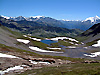 Le lac sans fond, l'aiguille de la grande sassire et le mont pourri