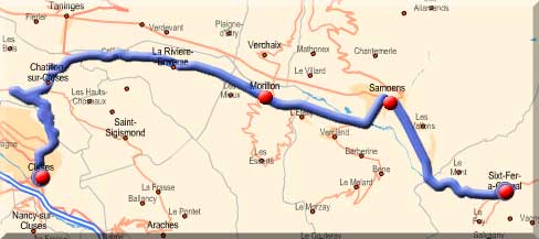 Plan d'accs  la valle du giffre et  samoens