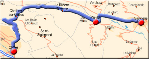 Plan d'accs  la valle du giffre et  samoens