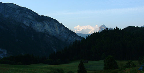 Le mont blanc au lever