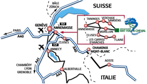 Plan d'accs  la valle du giffre et  samoens