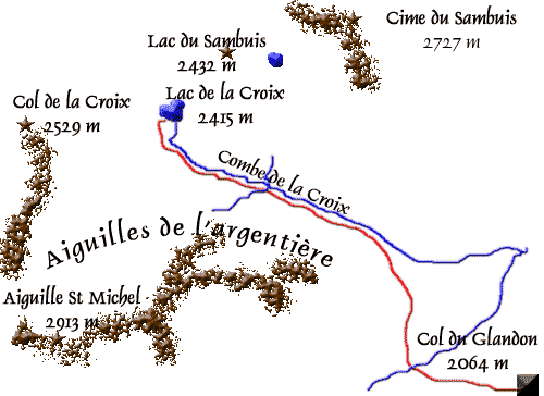 Itinraire pour le lac de la Croix