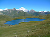 Le lac Longet, en arrire plan, le Mont Blanc