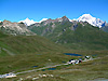 Col du petit Saint Bernard, en arrire plan, le Mont Blanc