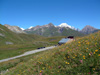 La Chanoussia, jardin botanique et en arrire plan le Mont Blanc